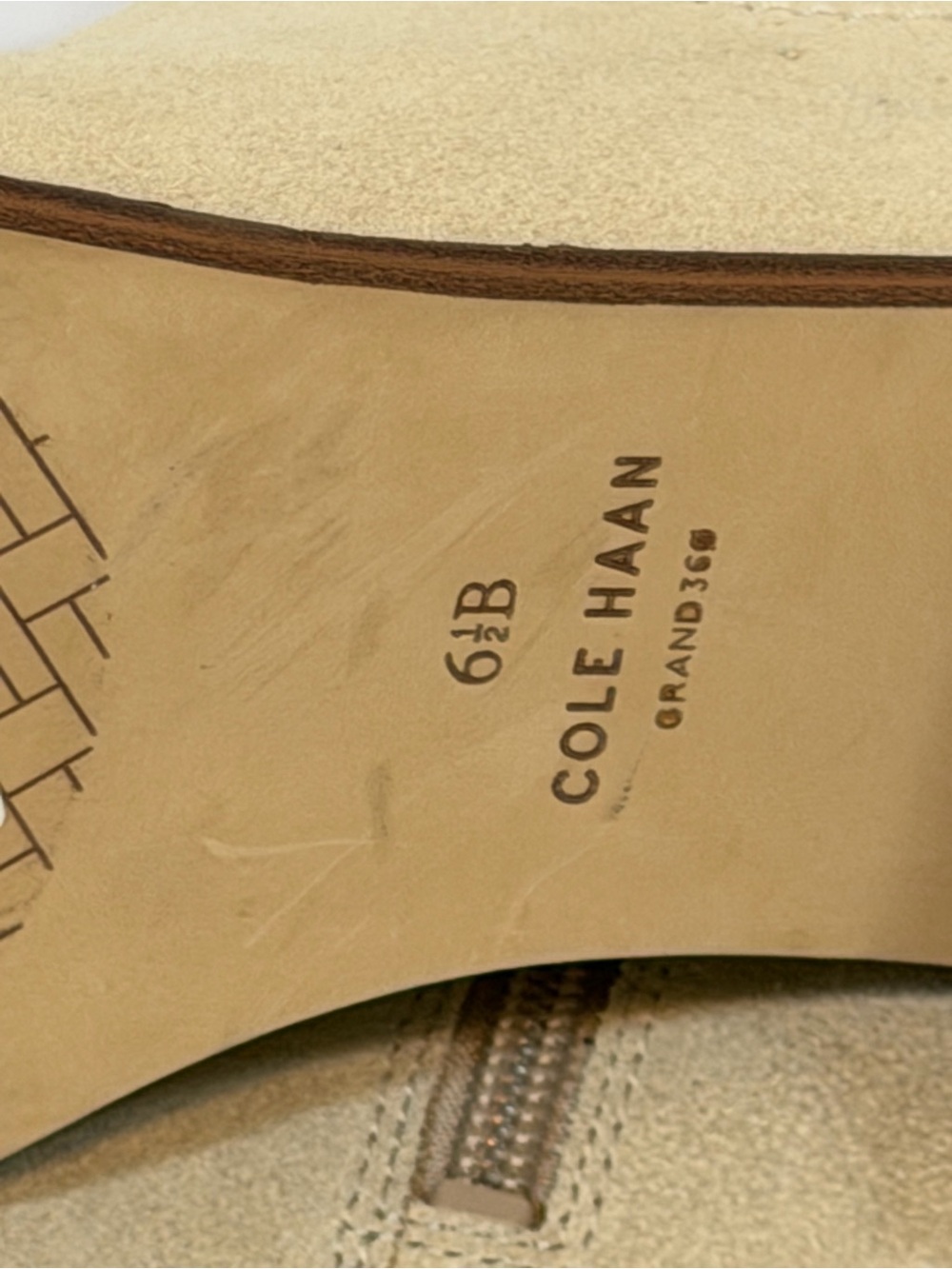 Cole Haan Naia Pointed Toe Block Heel Suede Booties Size 6.5 New No Box - Picture 7 of 8